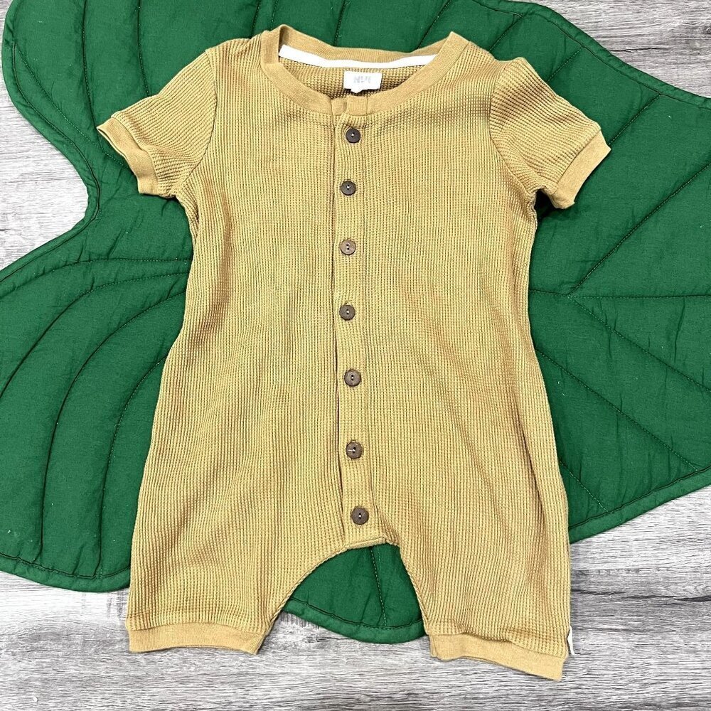 Nui Organic Cotton Waffle Knit Romper 6-12M (fits more like 12-18M)